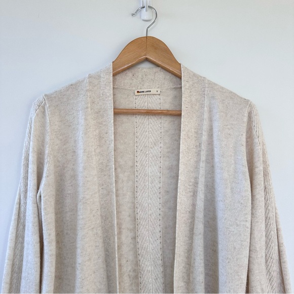 Marine Layer Oatmeal Mae Cardigan Wool Cashmere Blend - Picture 6 of 15